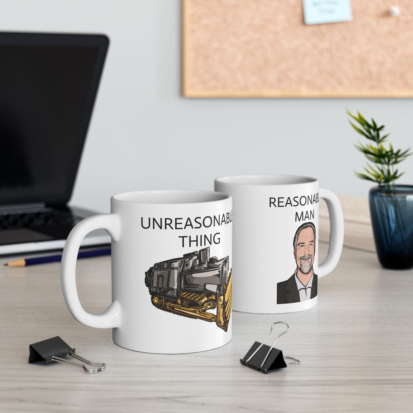 11oz ceramic mug - Killdozer - reasonable man, unreasonable thing