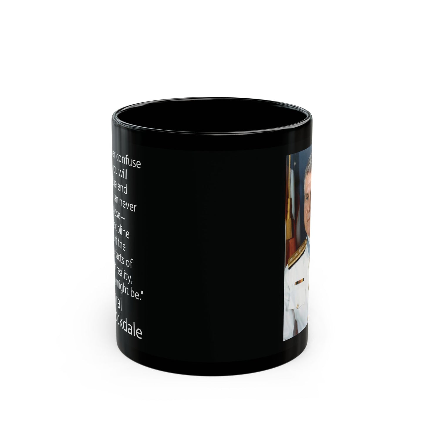 11oz/15oz black ceramic mug - Admiral Stockdale quote