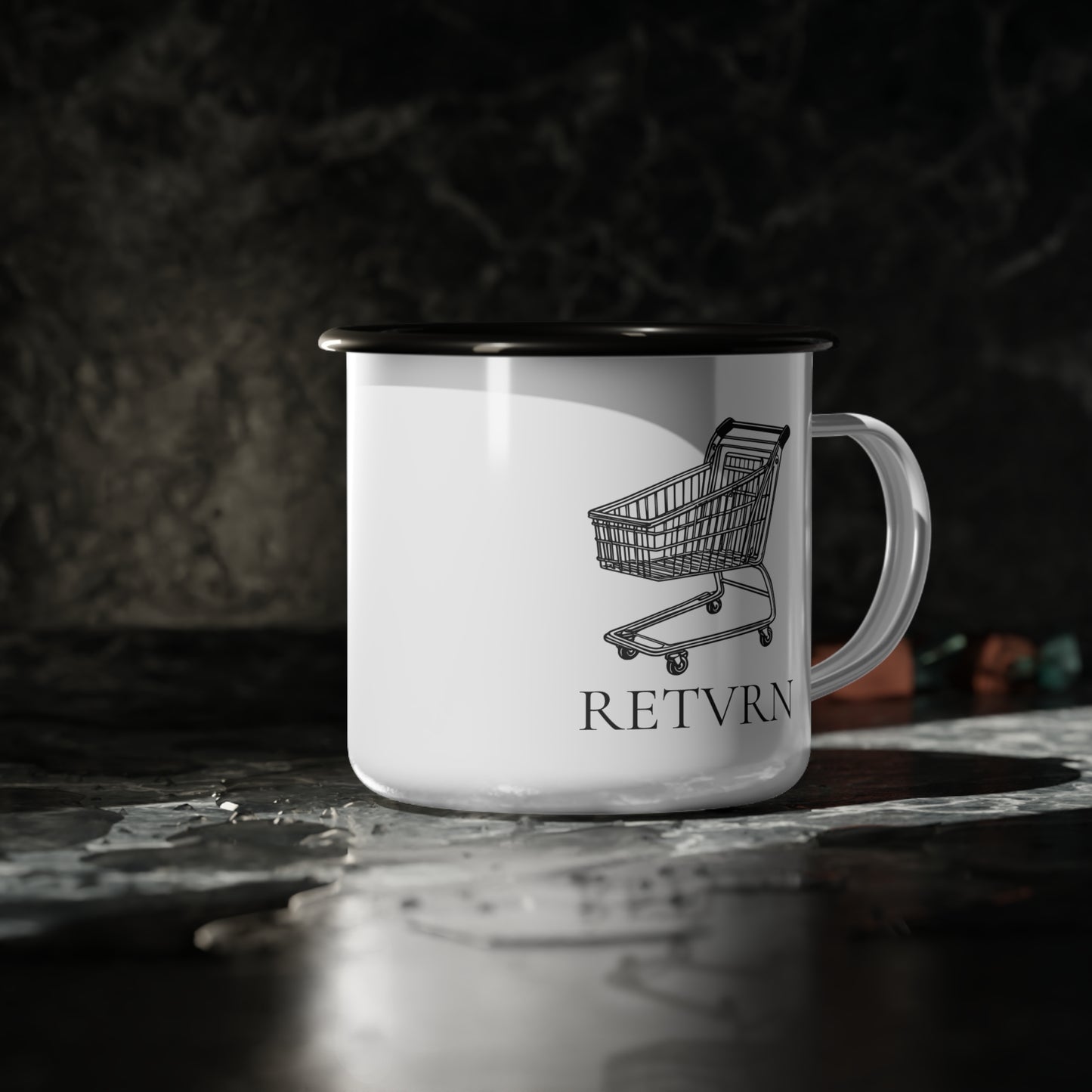 12oz enameled steel mug - RETVRN