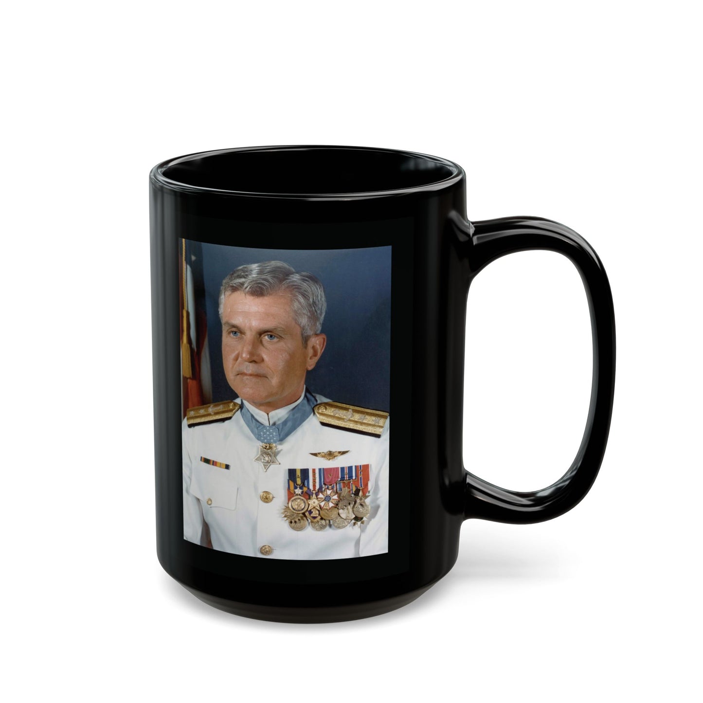 11oz/15oz black ceramic mug - Admiral Stockdale quote