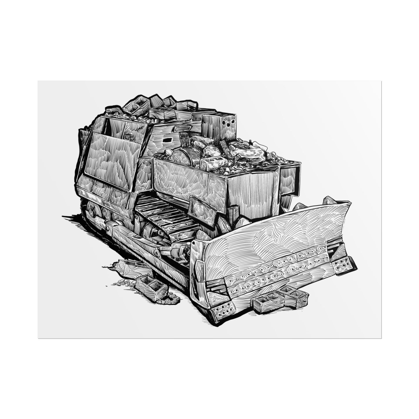 Poster - Killdozer - ink pen drawing