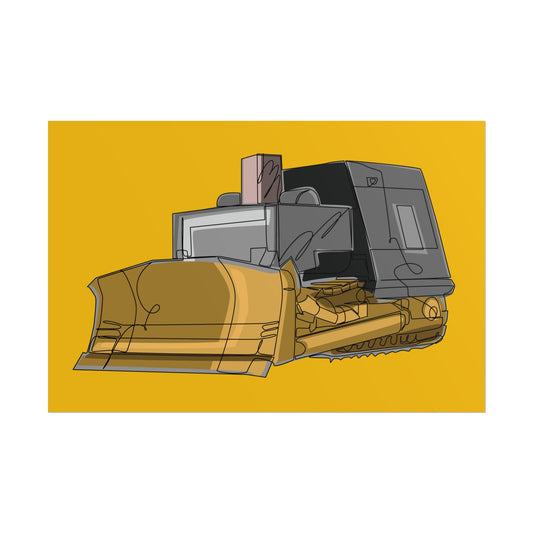 Poster - Killdozer - line drawing 2 (yellow background)