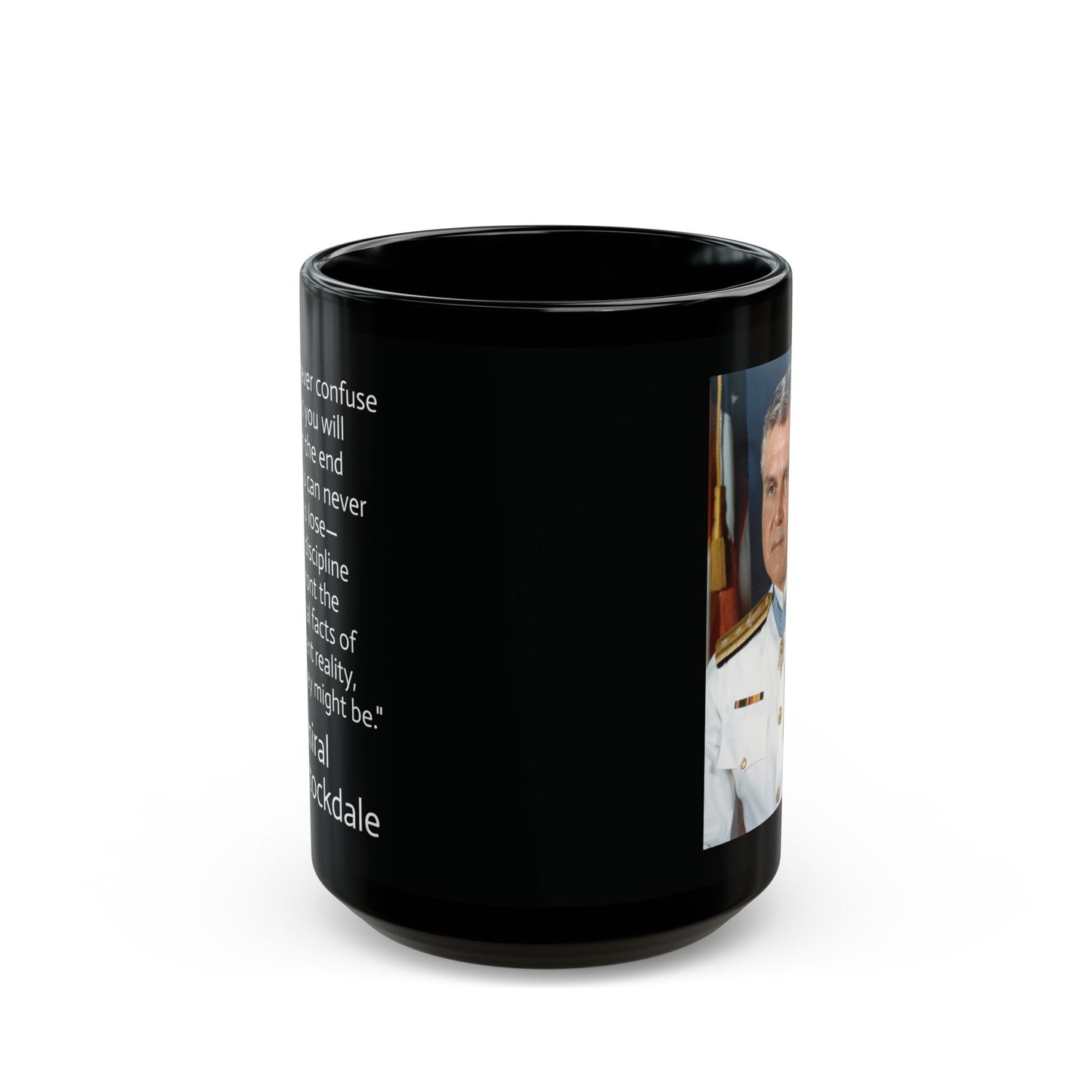 11oz/15oz black ceramic mug - Admiral Stockdale quote