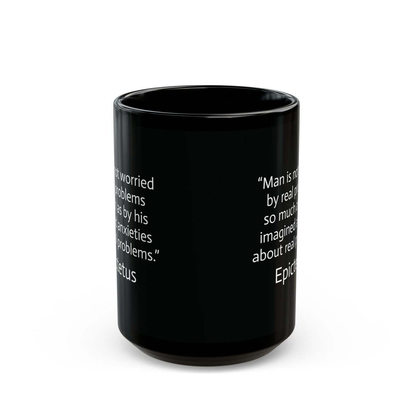 11oz/15oz black ceramic mug - Imagined Anxieties quote