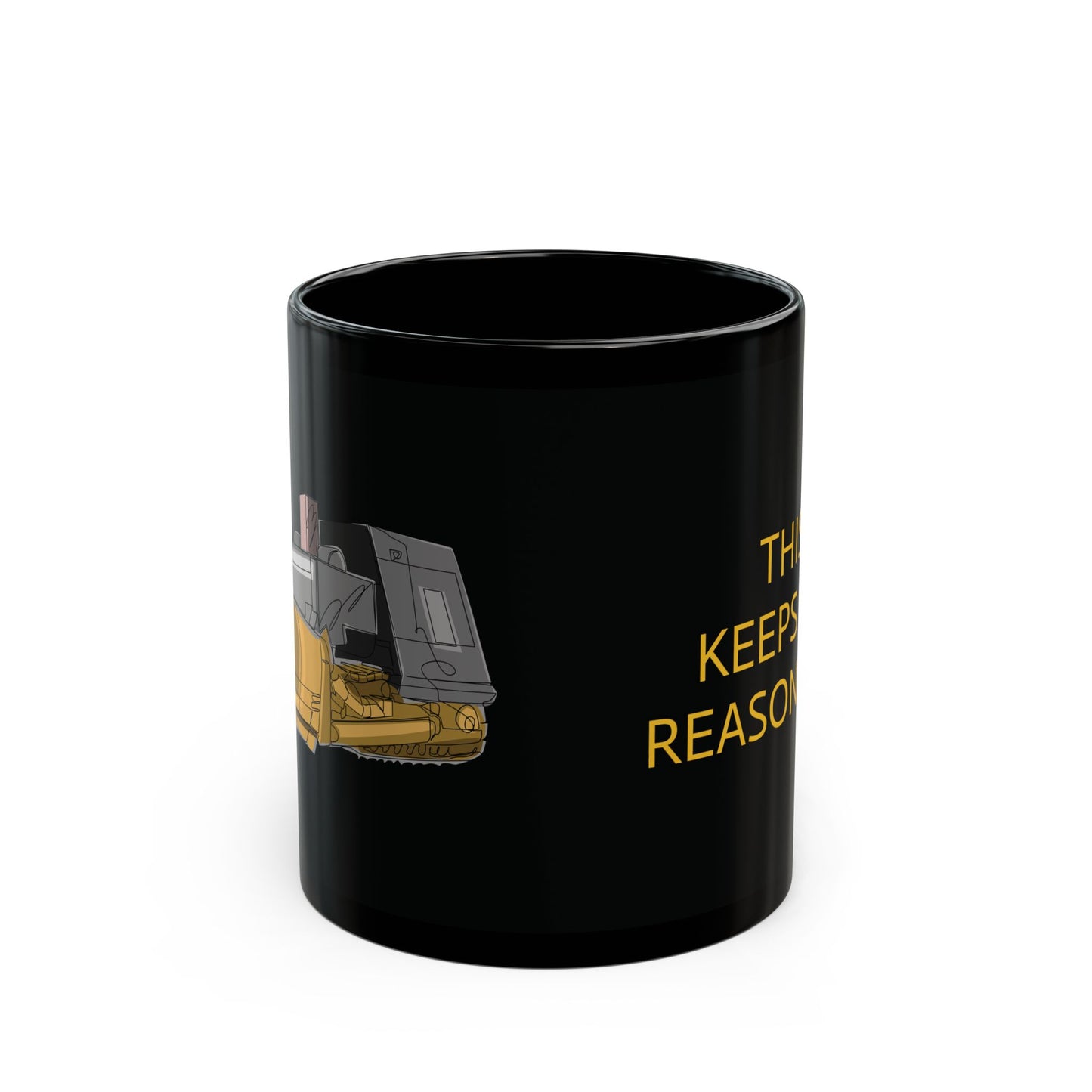 11oz/15oz black ceramic mug - Killdozer - this keeps me reasonable