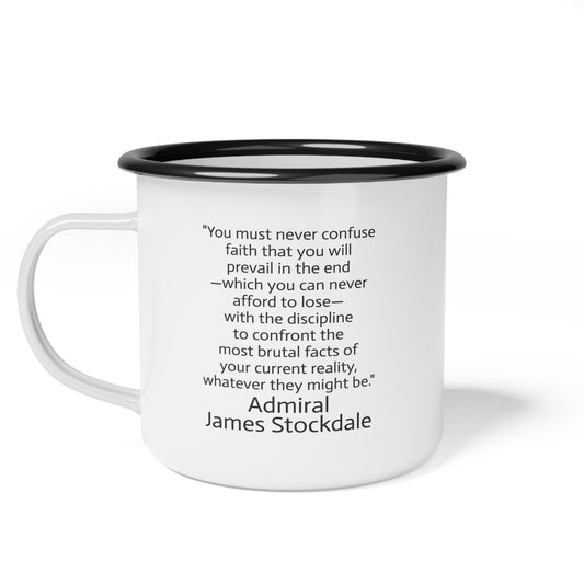 12oz enameled steel mug - Admiral Stockdale quote