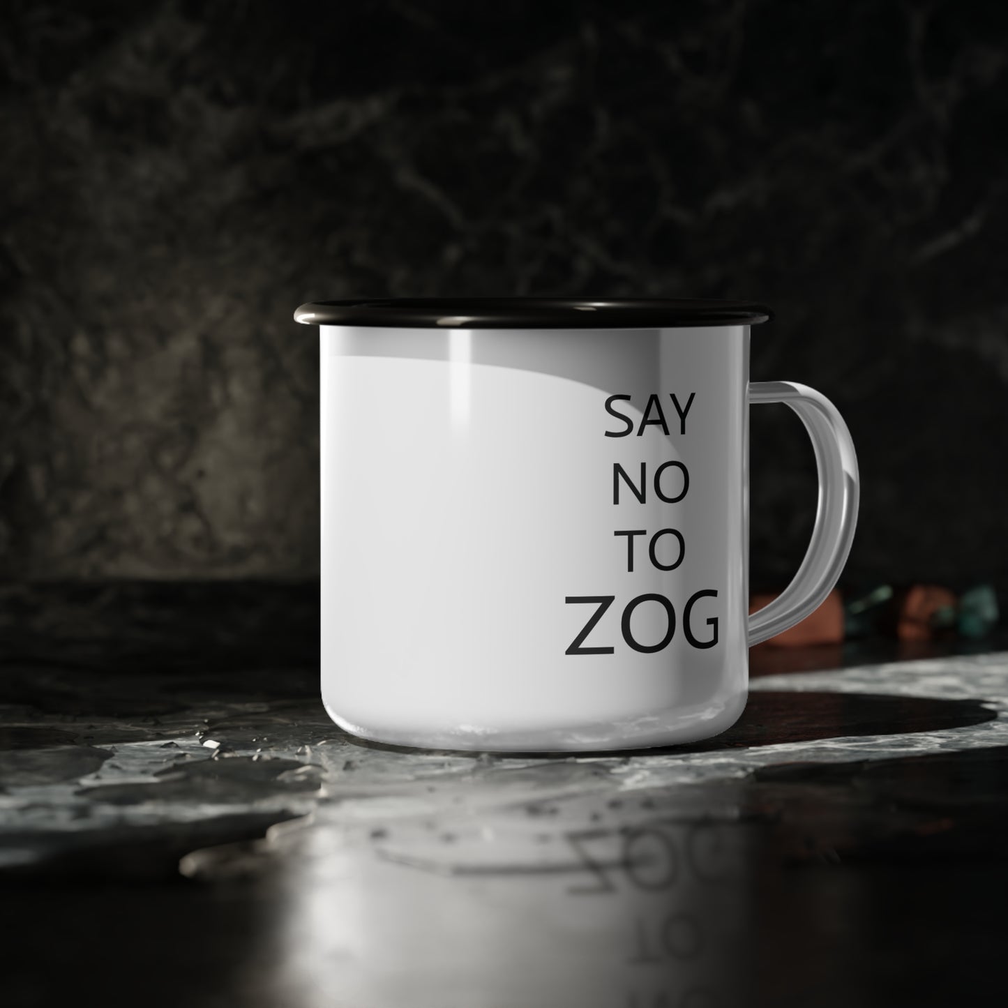 12oz enameled steel mug - Zeroing Out Gains