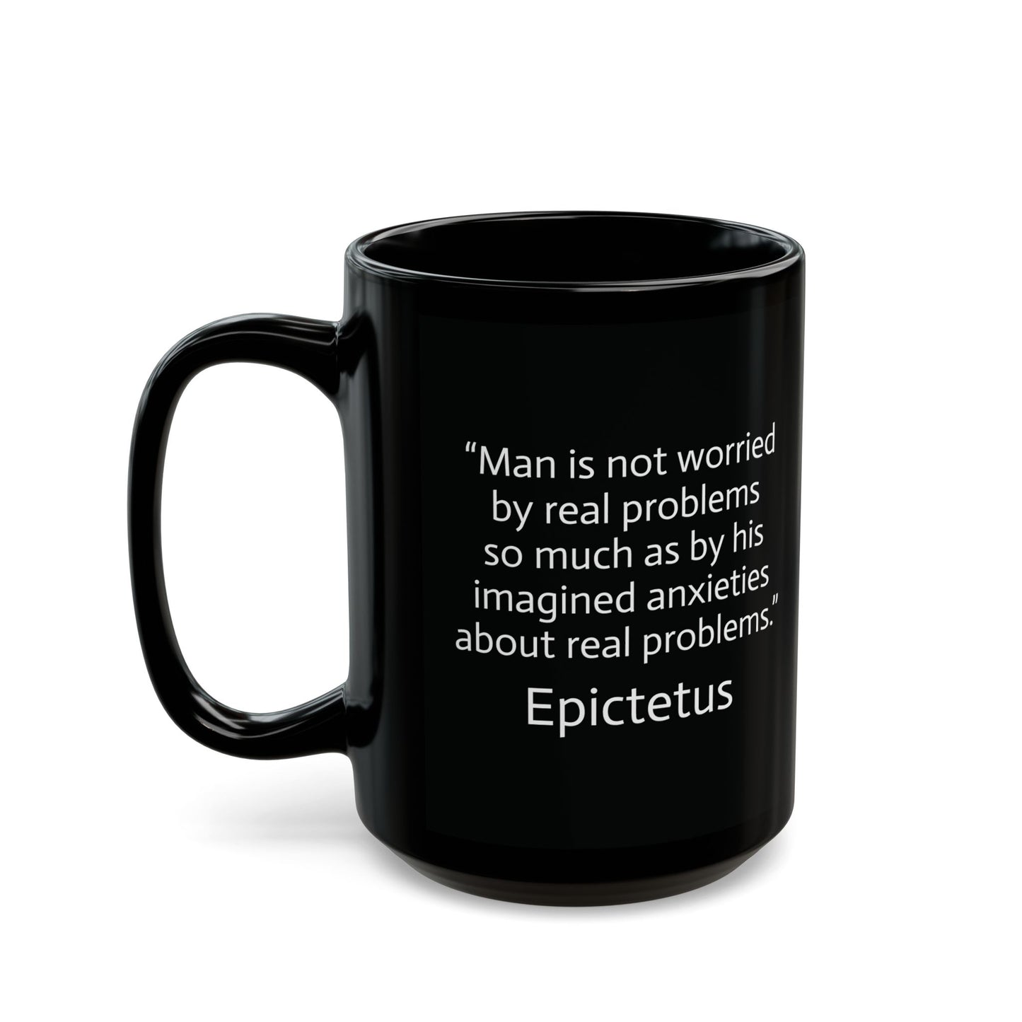 11oz/15oz black ceramic mug - Imagined Anxieties quote