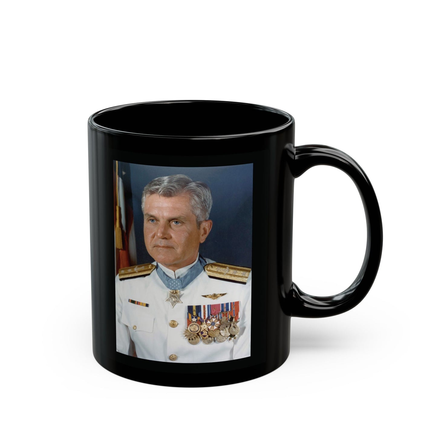 11oz/15oz black ceramic mug - Admiral Stockdale quote