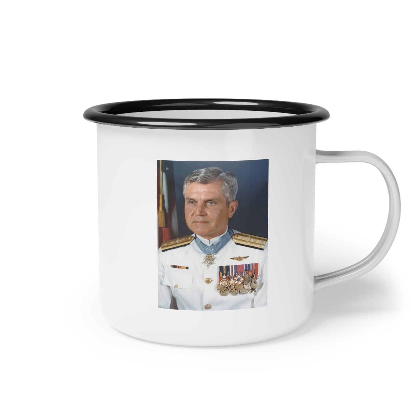 12oz enameled steel mug - Admiral Stockdale quote