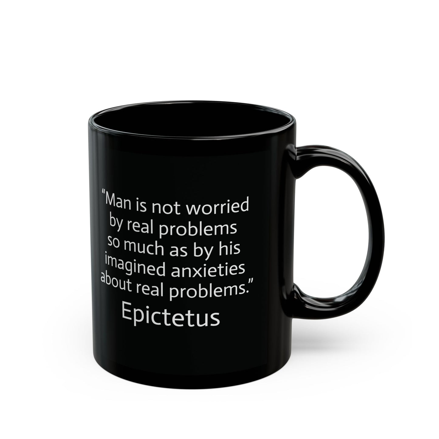 11oz/15oz black ceramic mug - Imagined Anxieties quote