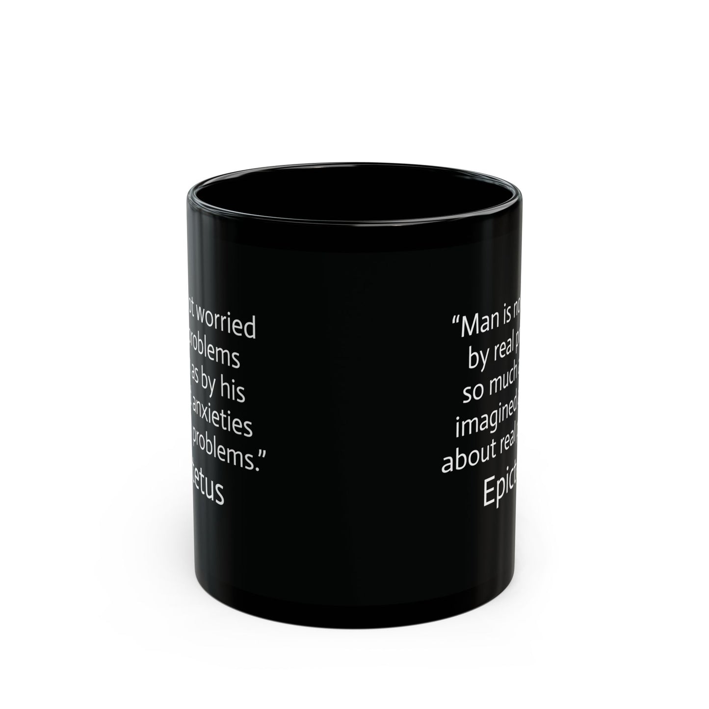 11oz/15oz black ceramic mug - Imagined Anxieties quote