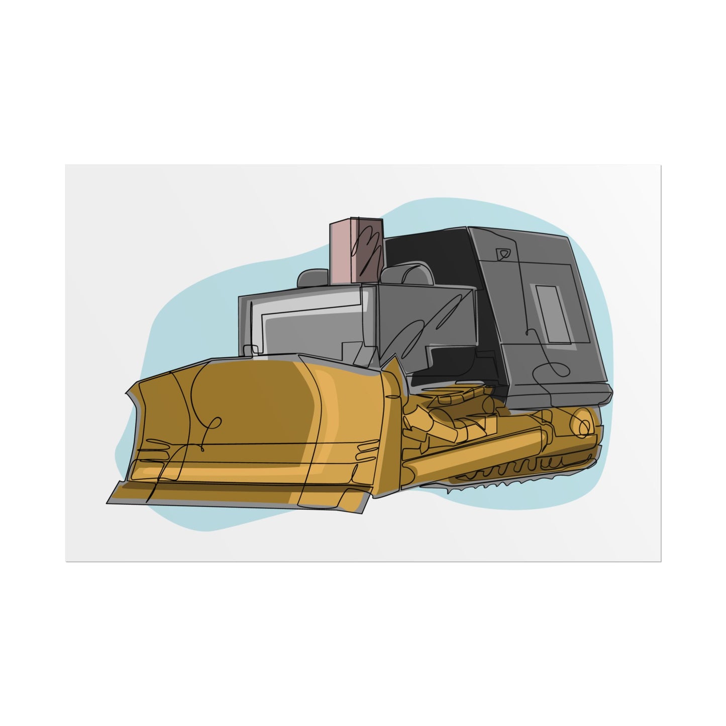 Poster - Killdozer - line drawing 2 (white + blue background)