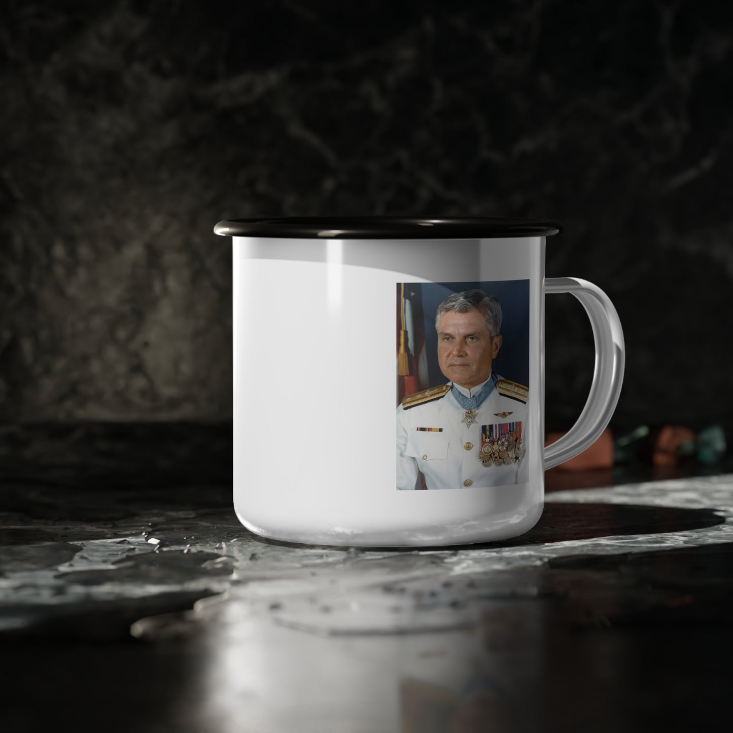 12oz enameled steel mug - Admiral Stockdale quote