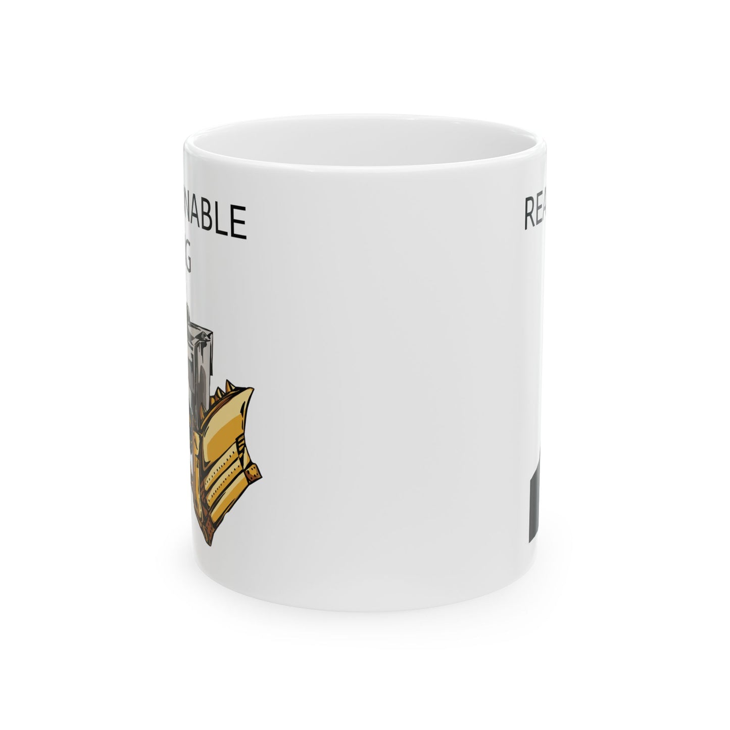 11oz ceramic mug - Killdozer - reasonable man, unreasonable thing