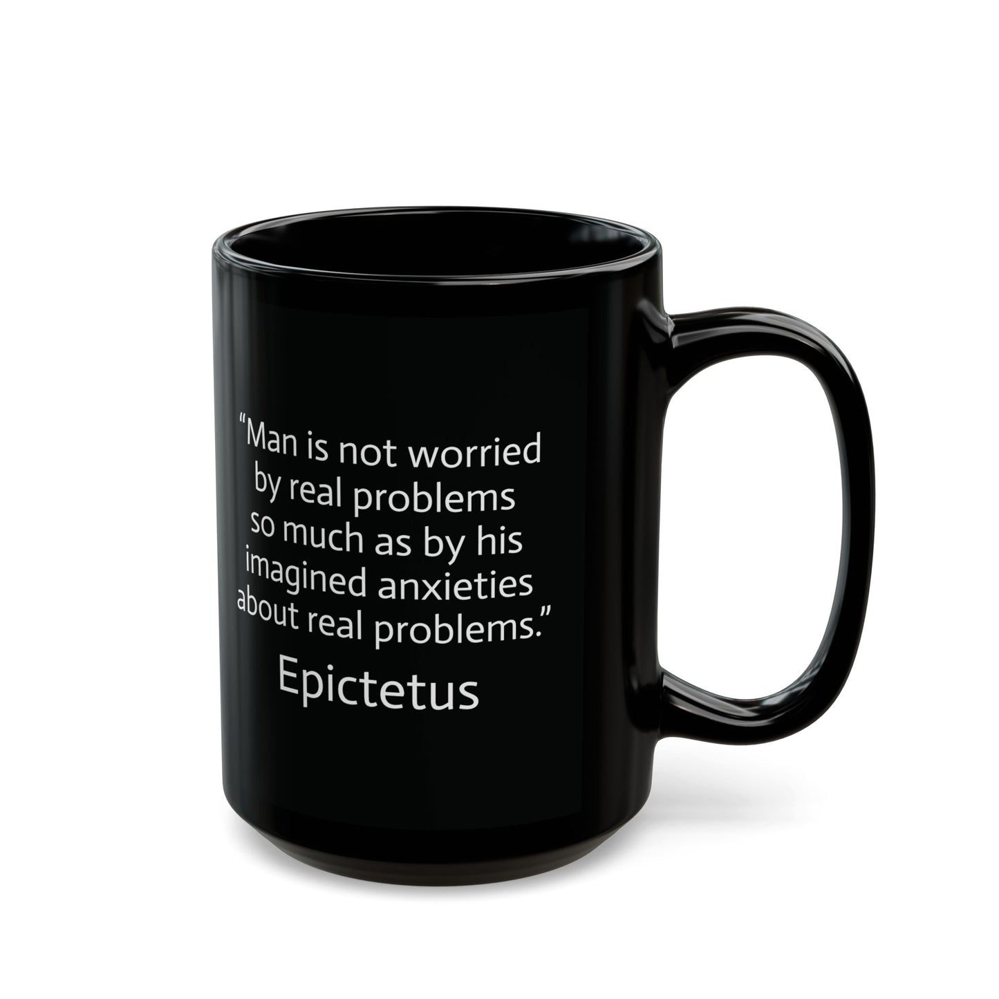 11oz/15oz black ceramic mug - Imagined Anxieties quote